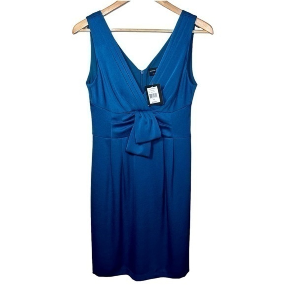 Nanette Lepore Stella Shift Dress Dark Teal Size 4 Bow Formal NWT‎